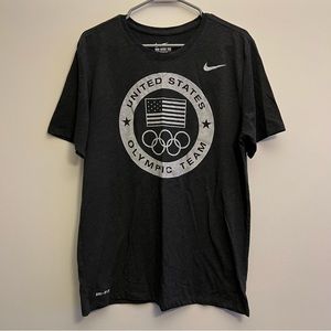 Nike Mens Olympic TEAM USA Charcoal Gray Shirt 801141 032 Size: L ATHLETIC CUT